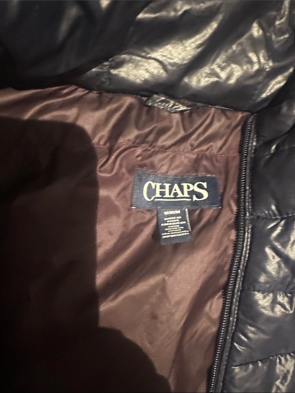 Chaps Navy Quilted Hooded Puffer Jacket - Picture 2 of 4